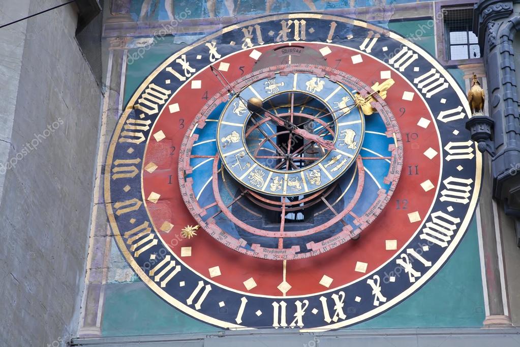 Bern. Fragment zodiacal hours Clock Tower — Stock Photo © ppl1958 47301795
