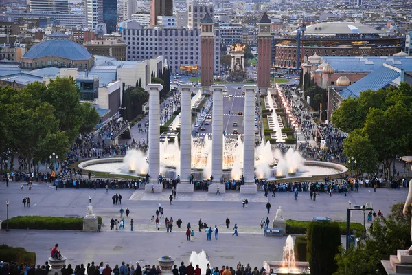 Barcelona. śpiew fontanny na montjuic — Zdjęcie stockowe