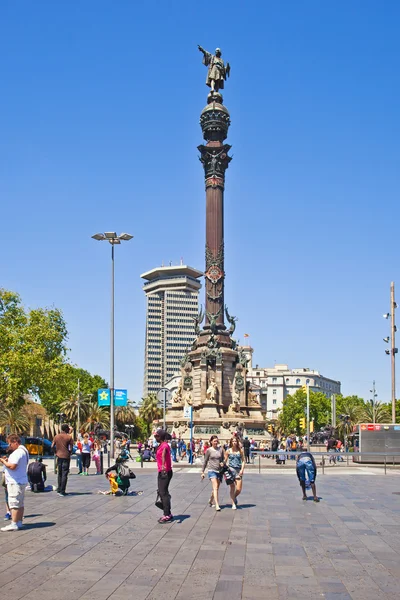 Barcelona. monument till christopher columbus — Stockfoto