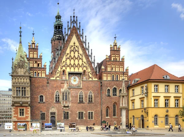 Breslau, Stadtbild. Rathaus — Stockfoto