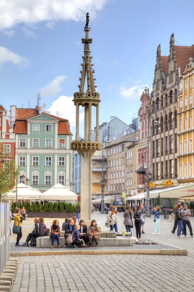 Wroclaw, panoráma. pranýř — Stock fotografie