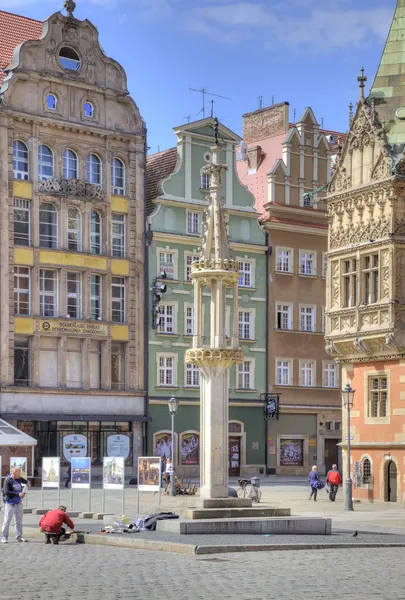 Wroclaw, stadsgezicht. schandpaal — Stockfoto