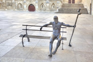 Burgos. Sculpture Pilgrim on the Way of St. James  clipart