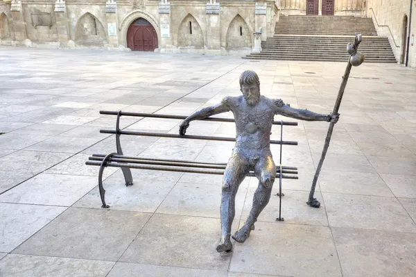 Burgos. socha Poutník na cestě svatého Jakuba — Stock fotografie