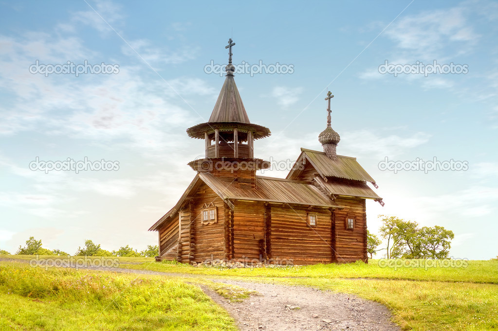Kizhi. Old wooden church