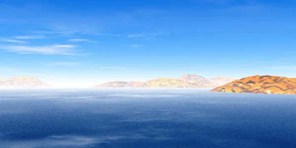 Fantasia Planeta Alienígena Montanha Lago Ilustração — Fotografia de Stock