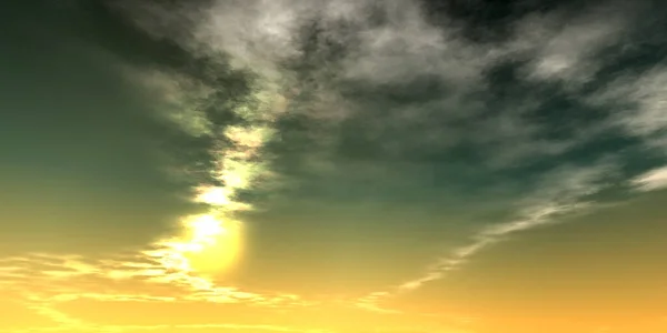 地球的大气层 在一个陌生星球的天空中的云彩 3D插图 — 图库照片