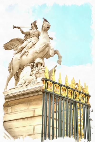 Тюильри Гарденс Часть Дворцово Паркового Комплекса Историческом Центре Парижа Скульптура — стоковое фото