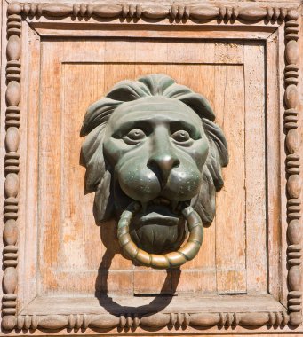 eski kapı kolu yakın çekim, Moskova, Rusya.