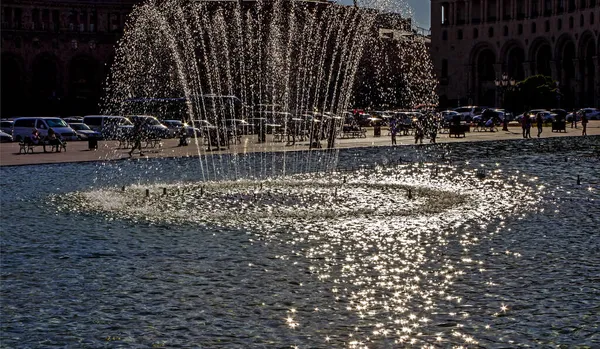 Brunnen Auf Dem Zentralen Platz Jerewan — Stockfoto