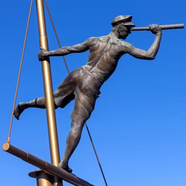 Metnin için mavi gökyüzü alanına sahip Vane 'i Hava Durumu.