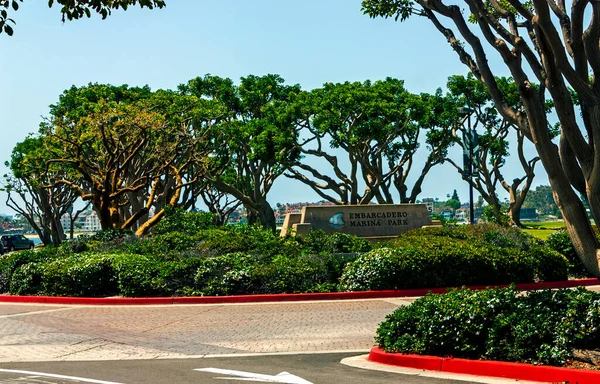 View Old Trees Marina Park Embarcadero San Diego California — Stock Photo, Image