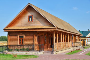 geleneksel Rus kırsal ahşap ev