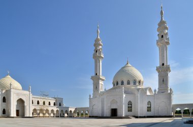 White mosque under construction in Bolgar, Russia clipart