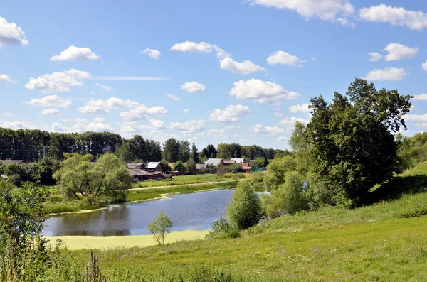 Summer landscape with lake in Russia — Stock Photo, Image