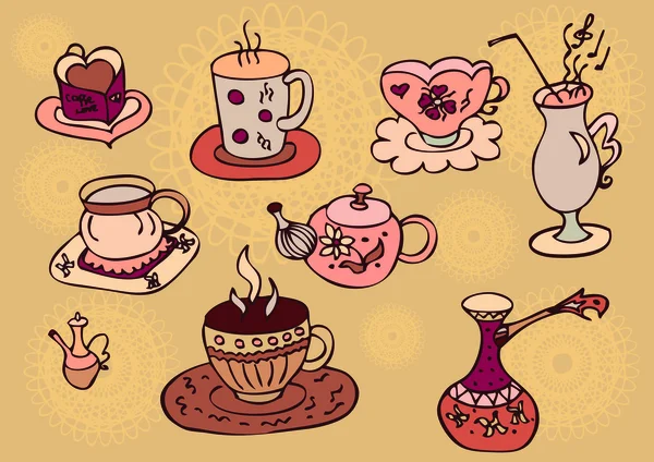 Coffee. Icon set of sketches. — Stockový vektor