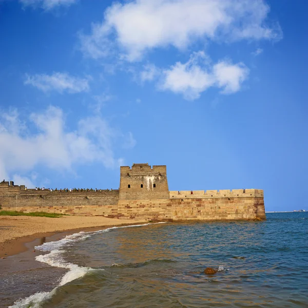 Inizio Grande Muraglia Cinese, parte di "Dragon Head", Shanhai Pass — Foto Stock