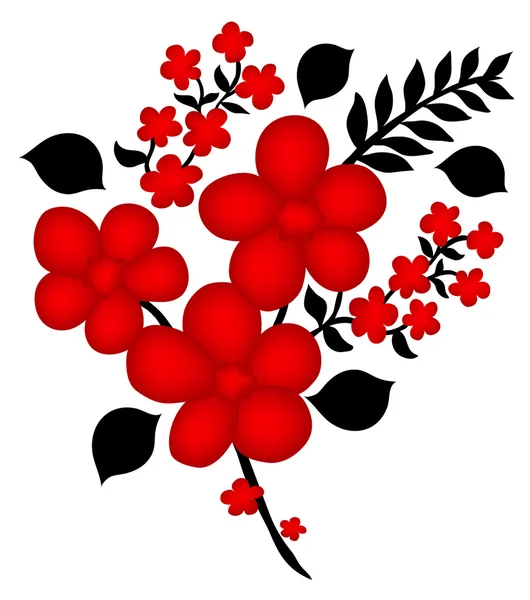 Flor roja — Vector de stock