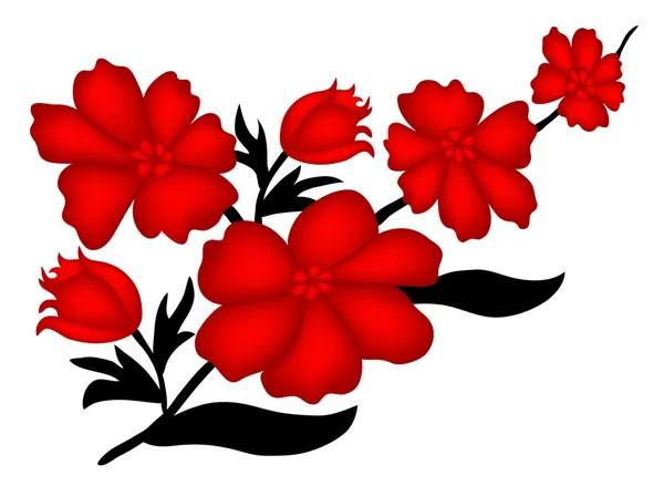 Kırmızı çiçek — Stok Vektör