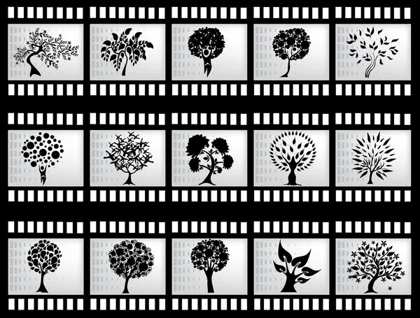 Film strip with trees — Stock Vector