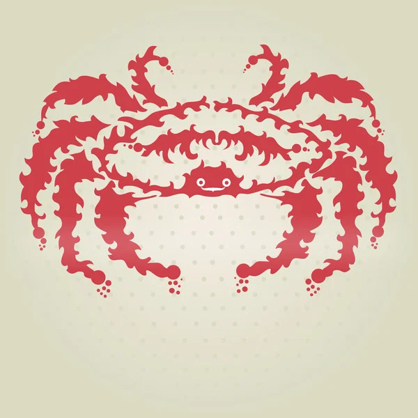 Crabe décoratif — Image vectorielle