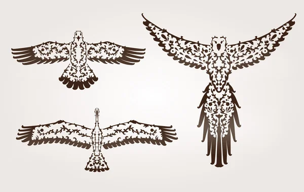 Conjunto de aves decorativas — Archivo Imágenes Vectoriales