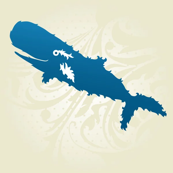 Decorative whale — Stock Vector