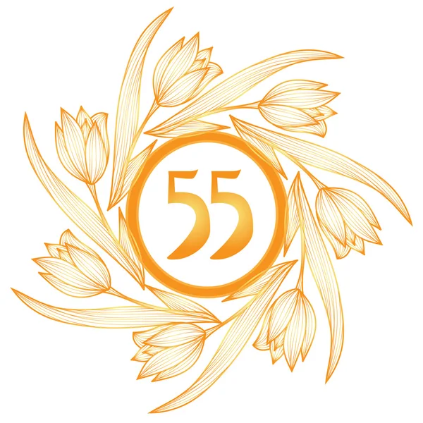 Banner del 55 aniversario — Vector de stock