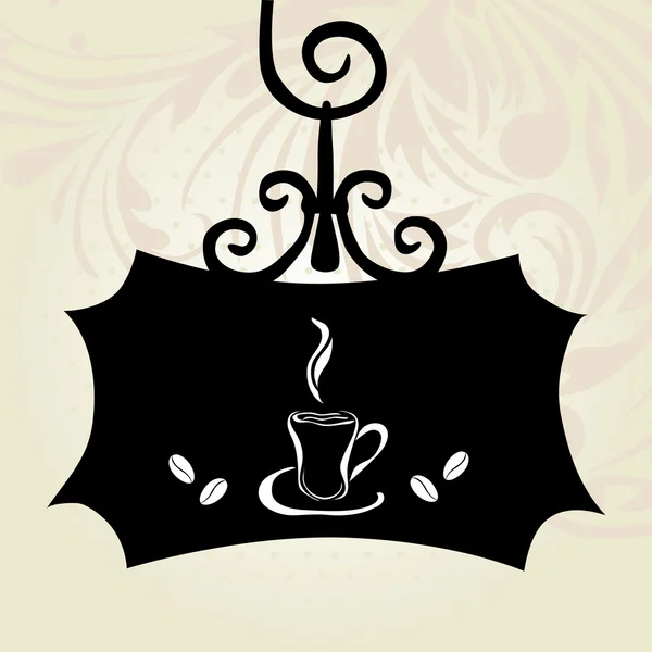 Kahve fincanı ile Retro tabela — Stok Vektör