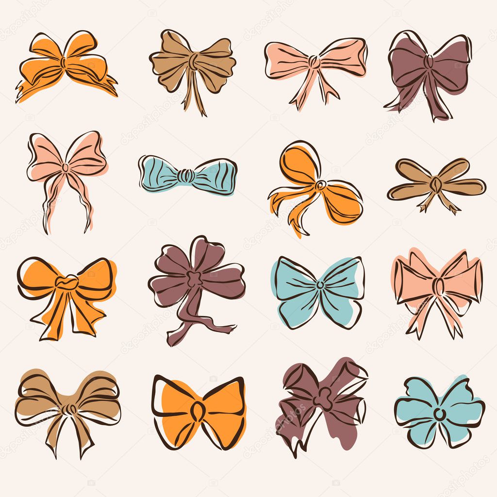 set of 16 decorative bows