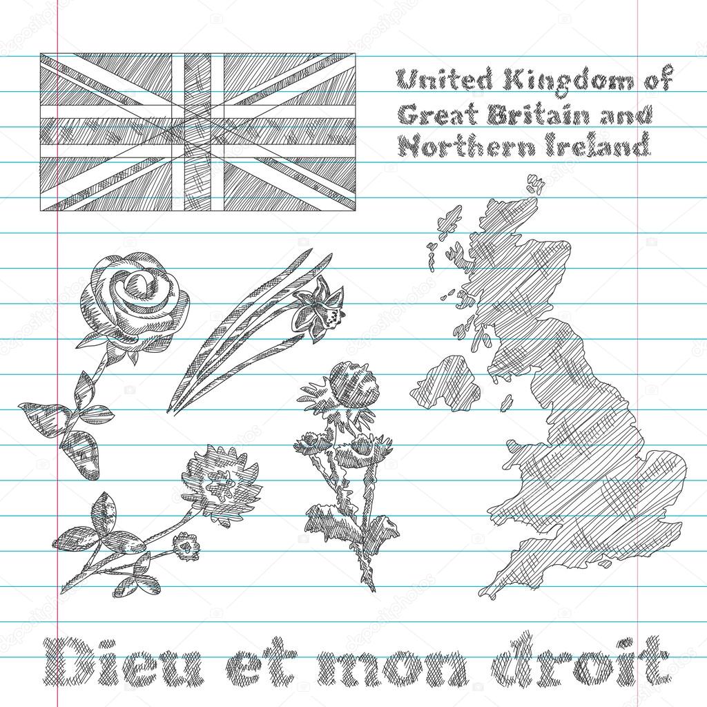 Floral symbols of United Kingdom of Great Britain and Northern I