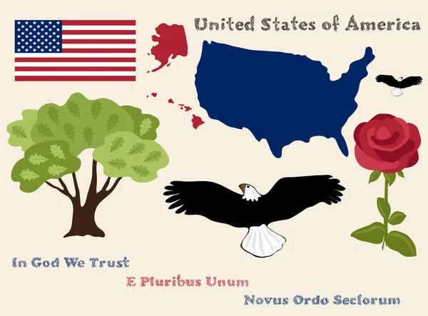 Σύμβολα των Ηνωμένων Πολιτειών της Αμερικής — Διανυσματικό Αρχείο