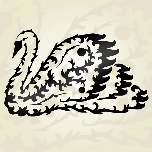 Decorative swan — Stock Vector