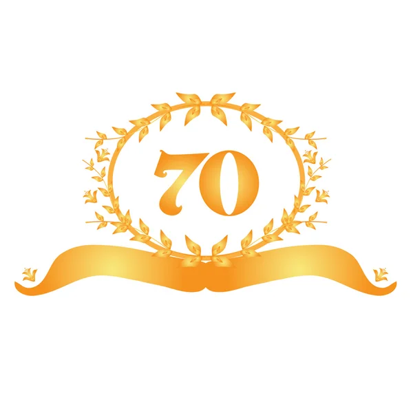 70th anniversary banner — Stock Vector