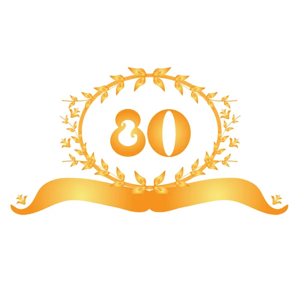 80th anniversary banner — Stock Vector