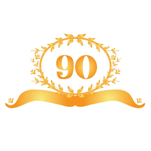 Banner del 90 aniversario — Vector de stock