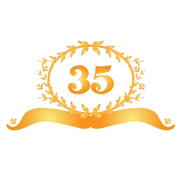 Banner del 35º aniversario — Vector de stock