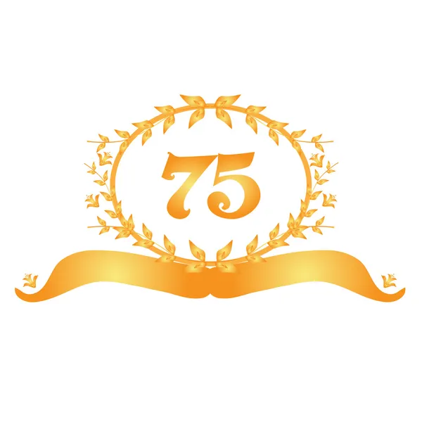 Banner del 75 aniversario — Vector de stock