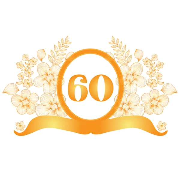 60th anniversary banner — Stock Vector
