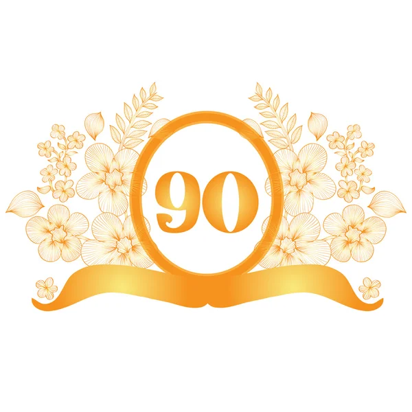 Bannière 90e anniversaire — Image vectorielle