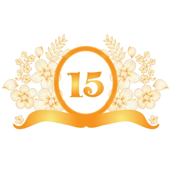 Banner del 15 aniversario — Archivo Imágenes Vectoriales