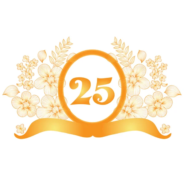 25 वीं वर्षगांठ बैनर — स्टॉक वेक्टर