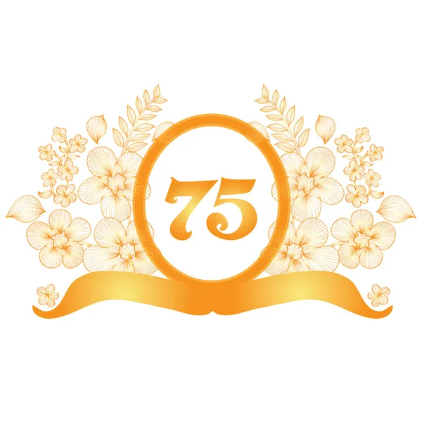 75e verjaardag banner — Stockvector