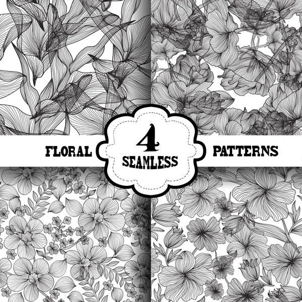 Seamless patterns set — Stock Vector