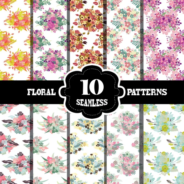 Seamless patterns set — Stock Vector