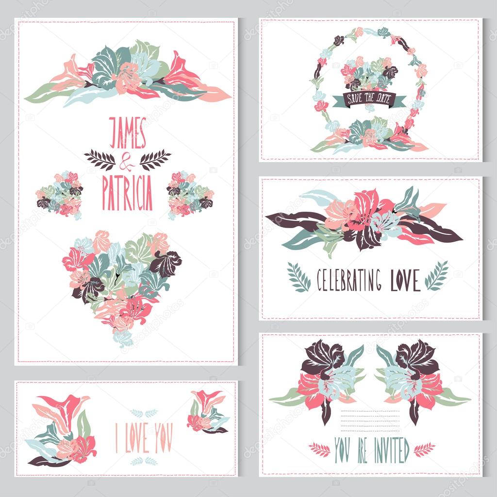 Floral cards set