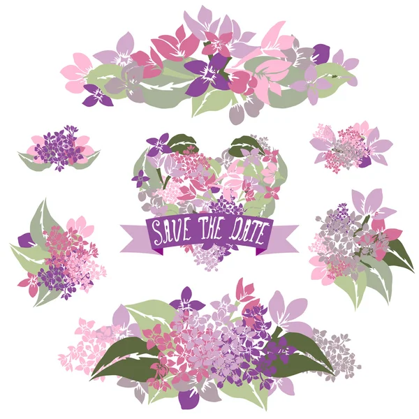 Floral bouquets — Stock Vector