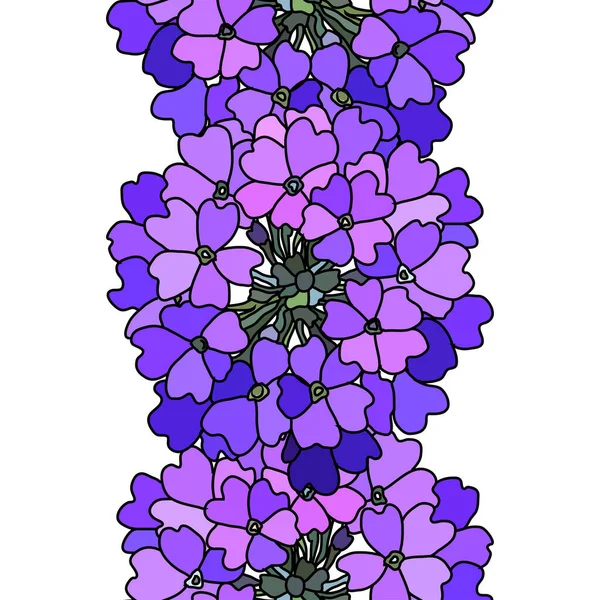 Elegante Naadloze Patroon Met Blauwe Verbena Bloemen Design Elementen Bloemen — Stockvector