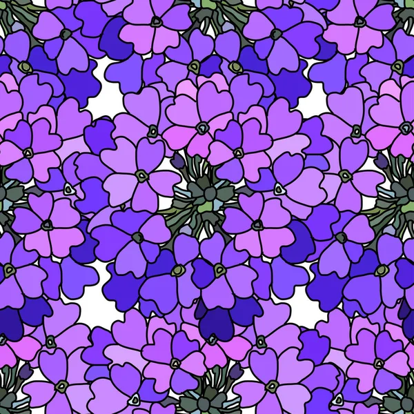 Elegantes Nahtloses Muster Mit Blauen Eisenkraut Blüten Designelemente Blumenmuster Für — Stockvektor
