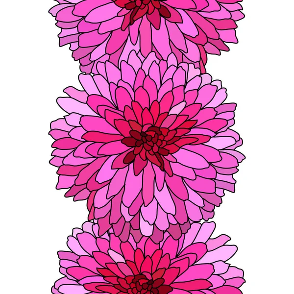 Elegant Sömlöst Mönster Med Rosa Krysantemum Blommor Designelement Blommönster För — Stock vektor